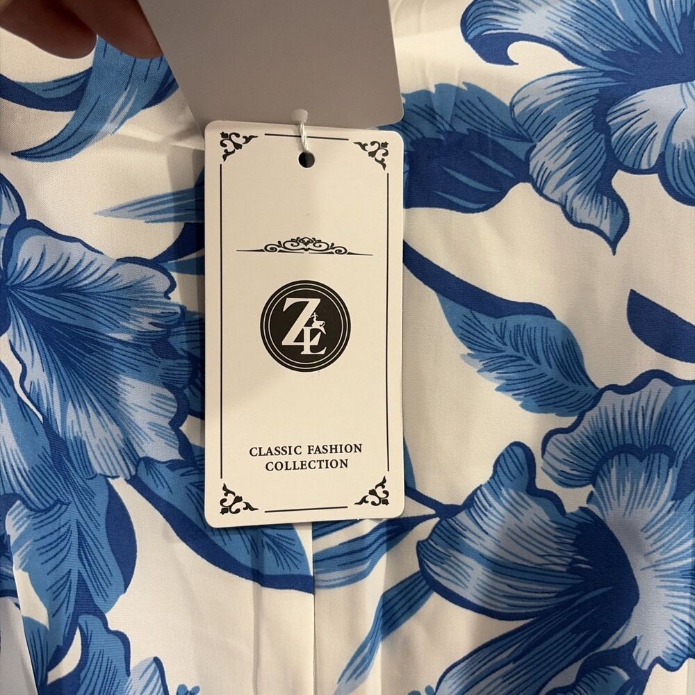 Zesica Floral Blue dress Size Small - Picture 7 of 9